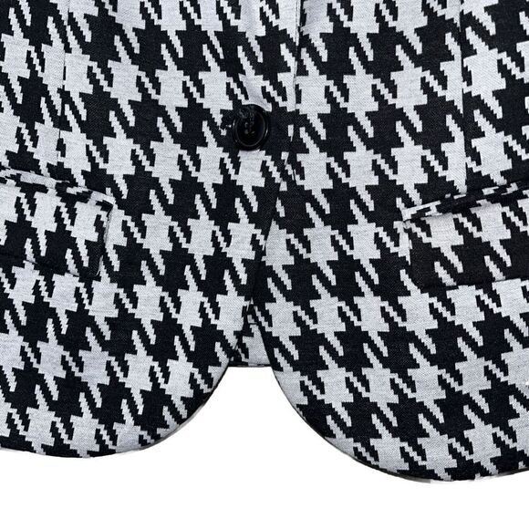 Catherine Malandrino Black White Houndstooth Knit Blazer Jacket Wmns Sz Med NEW - Picture 6 of 16